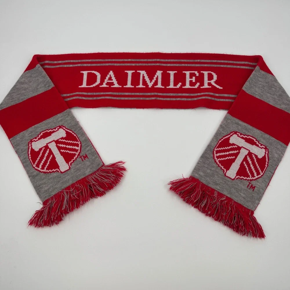 Daimler Portland‎ Timbers Knit Scarf Red Gray Logo Acrylic Made in Turkey